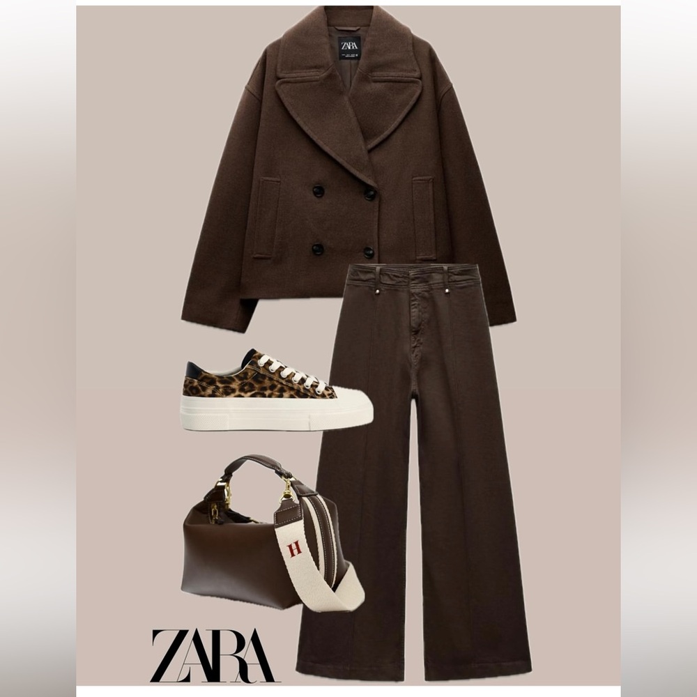 Zara Side Strip Bag Brown NWT - Picture 9 of 9